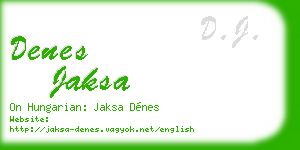 denes jaksa business card