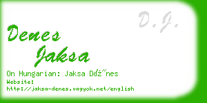 denes jaksa business card